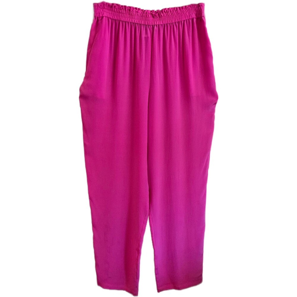 Diane Gilman Women's Pants Size 1X Silk Pull-On Elastic Waist Soft Relaxed Fit